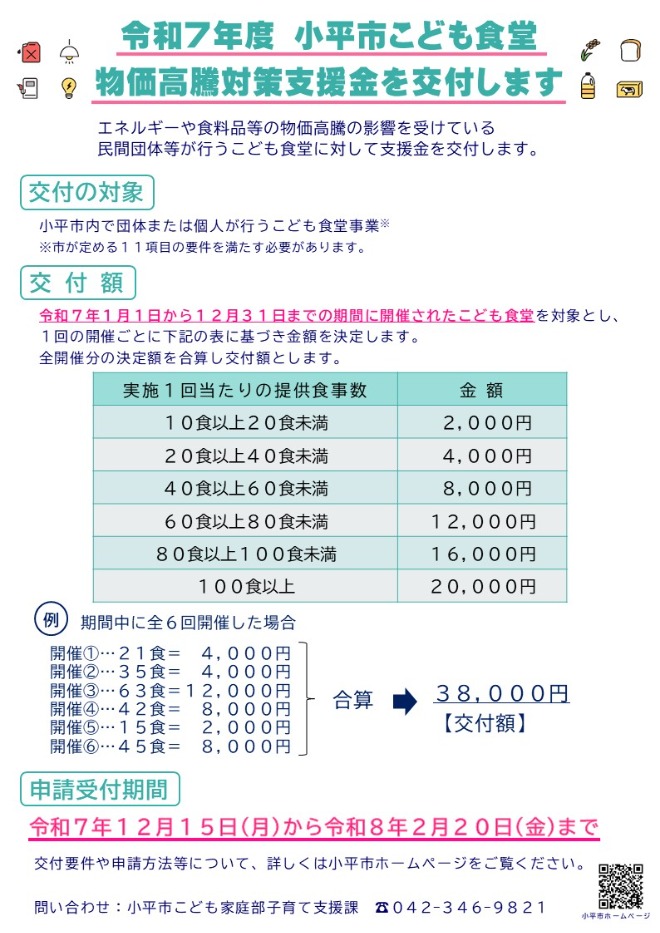 こども食堂物価高騰対策支援金チラシ
