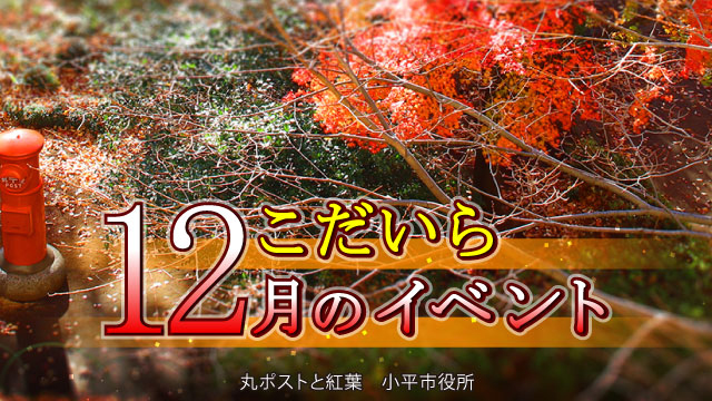 丸ポストと紅葉　小平市役所