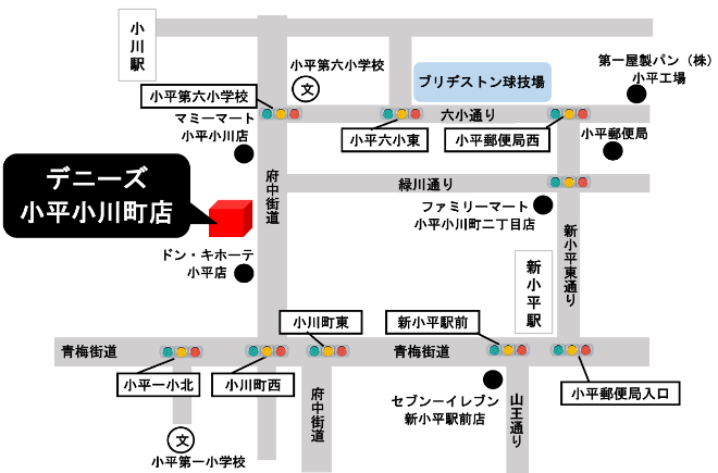 デニーズ小平小川町店の地図
