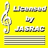 白文字でライセンスド　バイ　ジャスラック　と書かれた黄色の正方形のイラスト