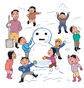 雪遊びのイラスト