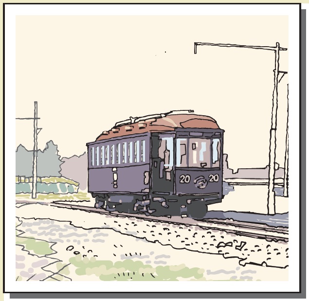 西武多摩湖線の昔の電車のイラスト